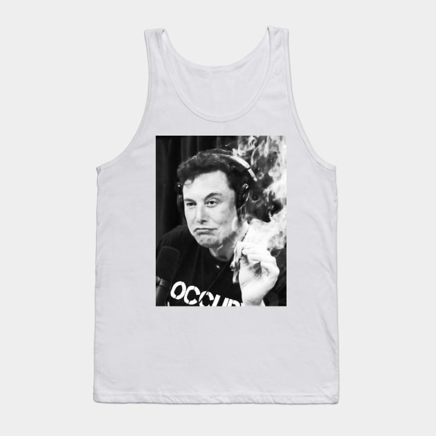 Elon smoking (B&W) Tank Top by memestuff